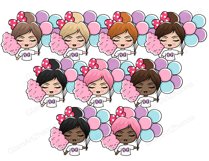 Weekend CUTE DOLLS For Icon Stickers Ladies Girls Lazy - PNG Product Image 5