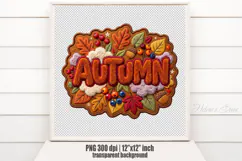 Autumn Chenille Embroidered Patch Puffy design PNG Product Image 2