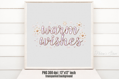 Pink Warm wishes quote sublimation design clipart png Product Image 2