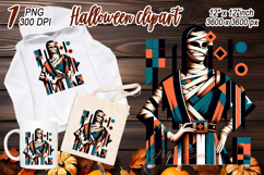Cute Halloween mummy clipart | Abstract shirt designs png Product Image 2
