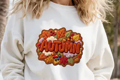 Autumn Chenille Embroidered Patch Puffy design PNG Product Image 1