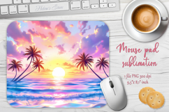 Summer beach pink watercolor mouse pad sublimation design Product Image 1