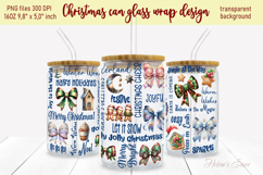 Christmas quotes &amp; coquette bows design can glass wrap 16oz Product Image 2