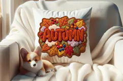 Autumn Chenille Embroidered Patch Puffy design PNG Product Image 3