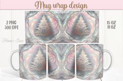 Pastel Christmas tree mug wrap png | Pink winter mug design Product Image 1
