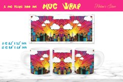 Pop art mug wrap sublimation |Cloudy comic mug wrap design Product Image 1