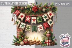 Christmas Patchwork Sublimation Design PNG Glitter Shine Product Image 1