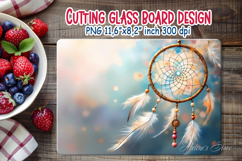Boho dreamcatcher kitchen glass cutting board sublimation Product Image 1