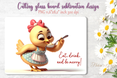 Cute chicken and funny quote cutting board sublimation png Product Image 1