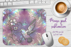Iridescent hummingbird lilac mouse pad sublimation design Product Image 1