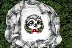 Christmas sloth clipart sublimation PNG|Funny animal face Product Image 2