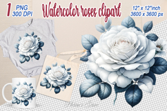 Watercolor Aesthetic Roses Clipart | Amazing bright Flower Product Image 1