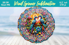 Cute birds windspinner |Lovebirds Wind spinner sublimation Product Image 1