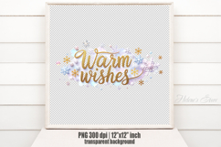 Bright Warm Wishes quote sublimation design clipart png Product Image 2
