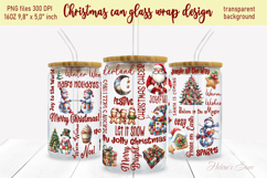 Christmas quotes &amp; snowman design can glass wrap 16oz Product Image 2