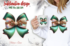Christmas coquette bows design|Red Green bow T-shirt clipart Product Image 2