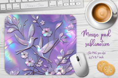 Iridescent hummingbird lilac mouse pad sublimation design Product Image 1