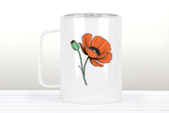 Wild flower poppy clipart |Vintage Summer flower graphics Product Image 4
