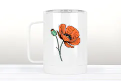 Wild flower poppy clipart |Vintage Summer flower graphics Product Image 4