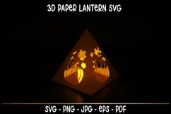 Autumn Lantern SVG I Autumn paper cut SVG I Luminaries SVG Product Image 2