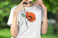 Wild flower poppy clipart |Vintage Summer flower graphics Product Image 3
