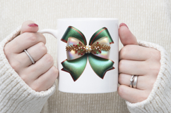 Christmas coquette bows design|Red Green bow T-shirt clipart Product Image 3