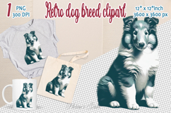 Cute vintage dog clipart | Retro dog breed design png Product Image 1