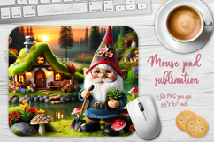Cute forest gnomes house mouse pad sublimation design png Product Image 1