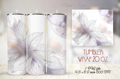 Lilac watercolor leaves straight tumbler 20oz wrap designs Product Image 1