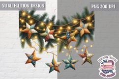 Christmas Patchwork Sublimation Design PNG Glitter Shine Product Image 1