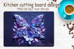 3d Crystal butterfly cutting board sublimation | Glass board Product Image 1