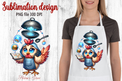Funny chicken in the kitchen clipart|Cute sublimation design Product Image 1