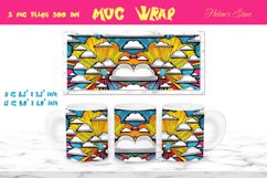 Pop art mug wrap sublimation |Cloudy comic mug wrap design Product Image 1