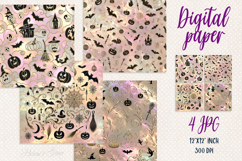 Pastel Halloween digital paper|Ghost Scrap booking graphics Product Image 1