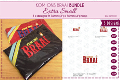 Kom Ons Braai Bundle | 3&quot; x 3&quot; Hoop | 3 designs Product Image 1