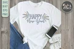 Happy New Year SVG - PNG, DXF, SVG, EPS, Cut File Product Image 2