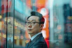 Businessman in the city at night Product Image 1