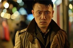 Serious man in urban night setting Product Image 1
