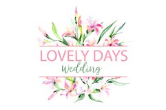 LOGO with alstroemerias Watercolor png Product Image 2