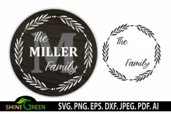 Monogram SVG Wreath Family Round Sign for Farmhouse, Home Product Image 3