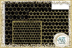 18 Digital Papers - Black and Gold Glitter - Mermaid Scale Product Image 4