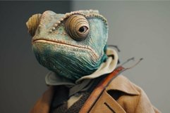 Innovative Anthropomorphic chameleon suit. Generate Ai Product Image 1