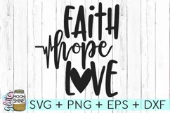 Faith Hope Love SVG DXF PNG EPS Cutting Files Product Image 2