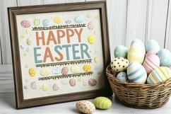Happy Easter Background Design, Easter Mockup Background PNG Product Image 1