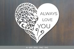 Always Love You Papercut SVG Product Image 1