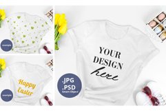 White T-shirt Easter PSD Mockup JPG Full Wrap Product Image 1