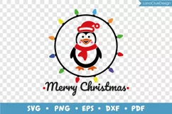 Christmas Penguin with Lights Bulbs - Merry Christmas SVG Product Image 3