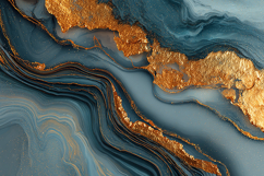 Teal and Gold Leaf Molten Agate Product Image 1