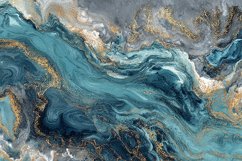 Ocean Blue Gold Fluid Marble Bundle Product Image 1