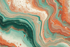 Coral Teal Marble Abstract Art Bundle Product Image 1